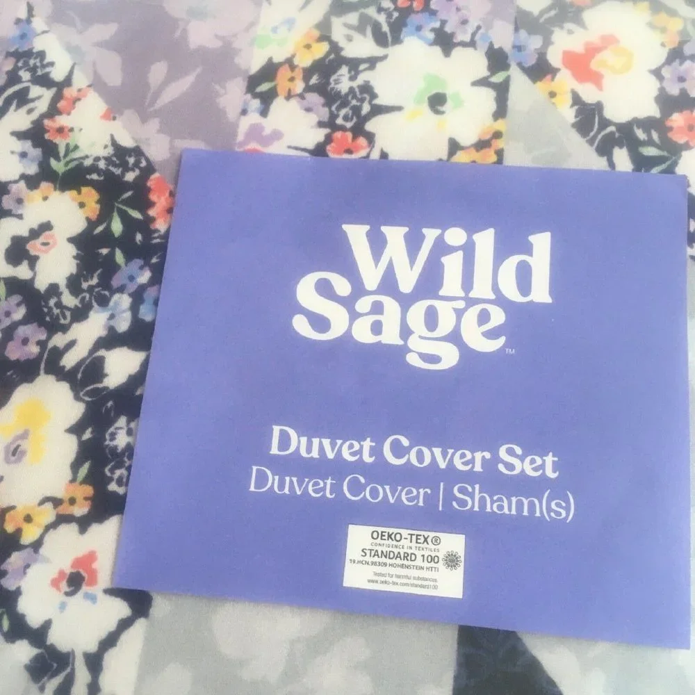 brand new Wild Sage Kyra QUEEN Duvet Cover + 2 Standard Shams